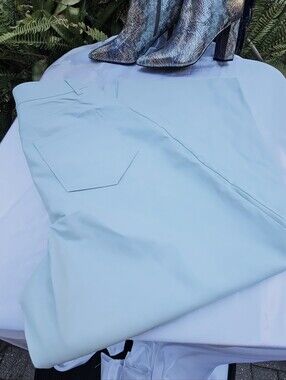 NWOT Venus Soft Blue Faux Leather Wide Leg Pants Size 4